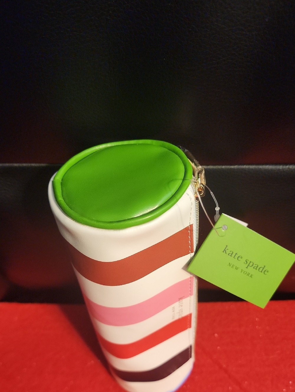 Kate Spade Stripe Multicolor Pencil Case W Accessories - Picture 4 of 5